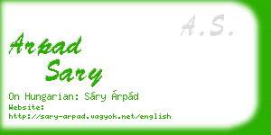 arpad sary business card